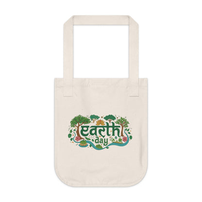 Earth Day Indian Motif Organic Canvas Tote Bag Printify